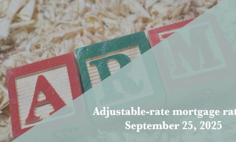 Current ARM mortgage rates report for Sept. 25, 2025