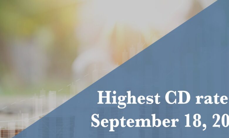 Top CD rates Sept. 18, 2025