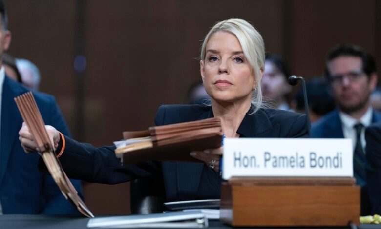 Pam Bondi faces Senate over political pressure on Justice Department