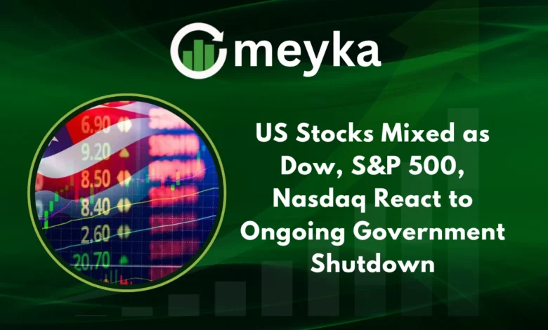 US Stocks Mixed as Dow, S&P 500, Nasdaq React to Ongoing Government Shutdown