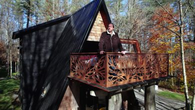 He bought 5 acres of land for ,000, built 3 cabin rentals