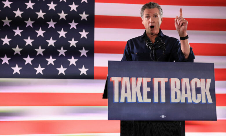 WATCH: Newsom says Trump is ‘weakness masquerading as strength’ at Texas rally