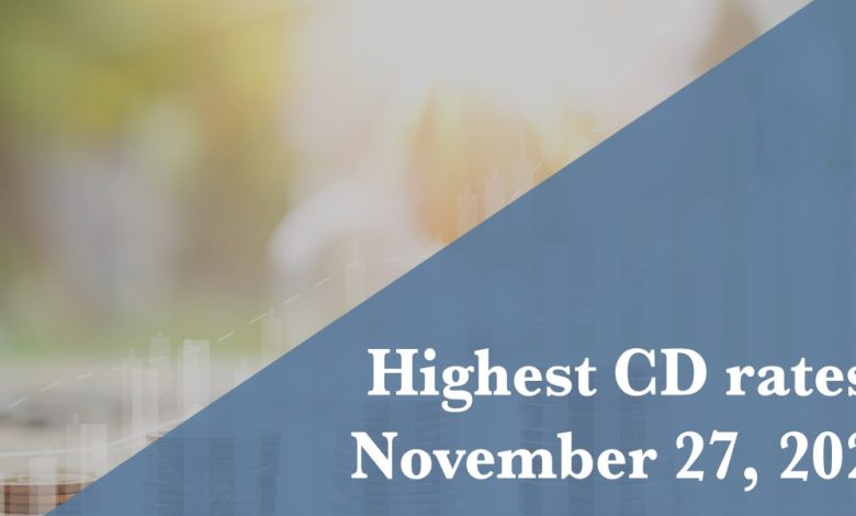 Top CD rates Nov. 27, 2025
