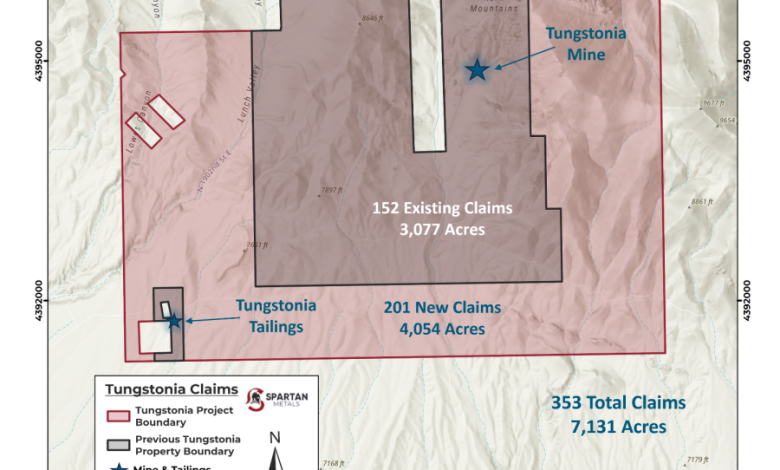 Spartan Metals Doubles Tungstonia Exploration and Mining Claims