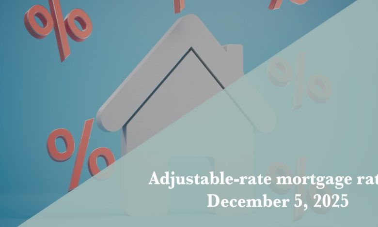 Current ARM mortgage rates report for Dec. 5, 2025