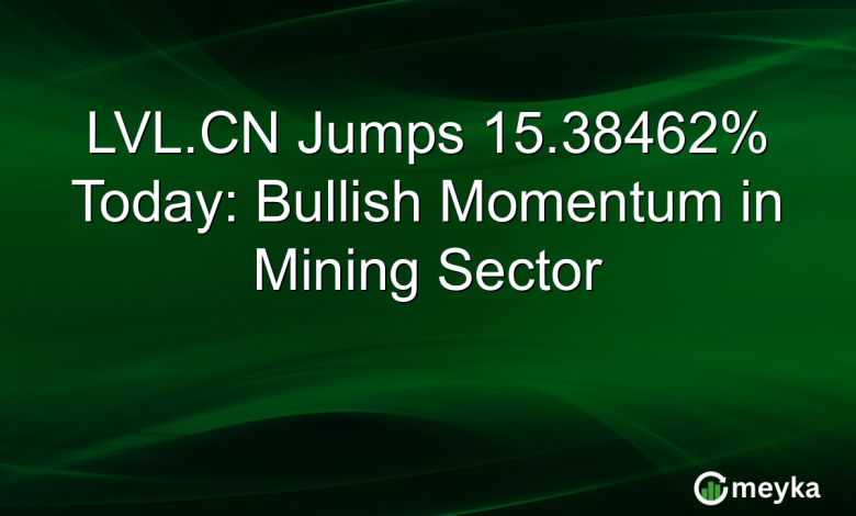 LVL.CN Jumps 15.38462% Today: Bullish Momentum in Mining Sector