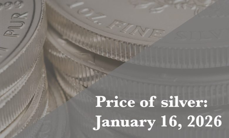 Current price of silver as of Friday, January 16, 2026