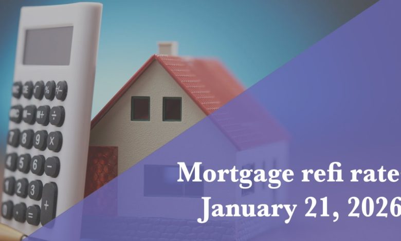 Current refi mortgage rates report for Jan. 21, 2026