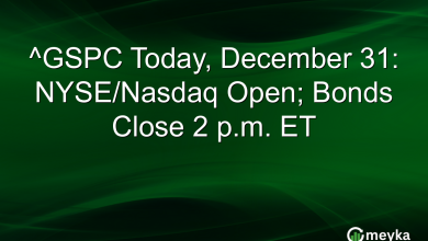 ^GSPC Today, December 31: NYSE/Nasdaq Open; Bonds Close 2 p.m. ET