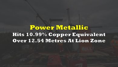 Power Metallic Hits 10.99% Copper Equivalent Over 12.54 Metres At Lion Zone