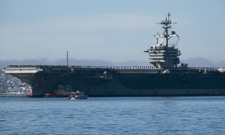 U.S. military shoots down Iranian drone that ‘aggressively approached’ aircraft carrier