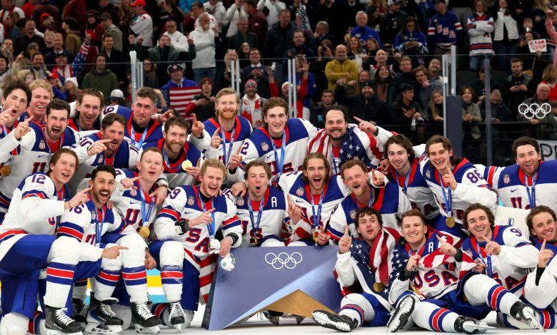U.S. beat Canada to win the gold in Olympic men’s ice hockey U.S. beat Canada to win the gold in Olympic men’s ice hockey