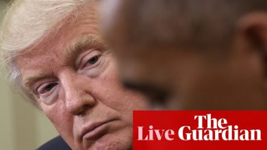Trump says he approved sharing video with racist images of Obamas but claims he didn’t see part ‘that people don’t like’ – as it happened | Donald Trump