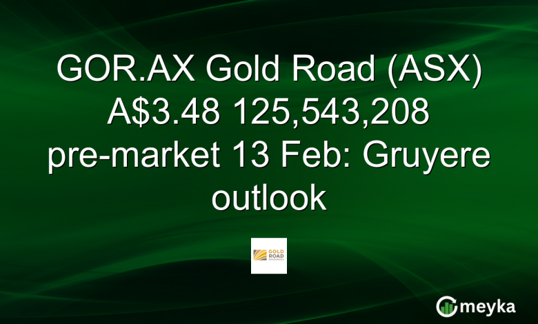 GOR.AX Gold Road (ASX) A.48 125,543,208 pre-market 13 Feb: Gruyere outlook GOR.AX Gold Road (ASX) A.48 125,543,208 pre-market 13 Feb: Gruyere outlook