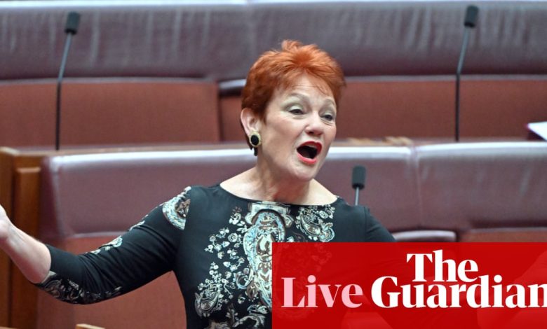 Australia politics live: Pauline Hanson to face censure motion over Muslim comments; Marles ‘concerned but confident’ about troops in Middle East | Australia news
