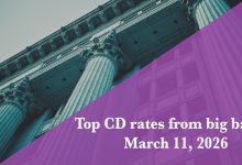 Top CD rates from major banks March 11, 2026: Chase CDs, Bank of America CDs, Citibank CDs, and more