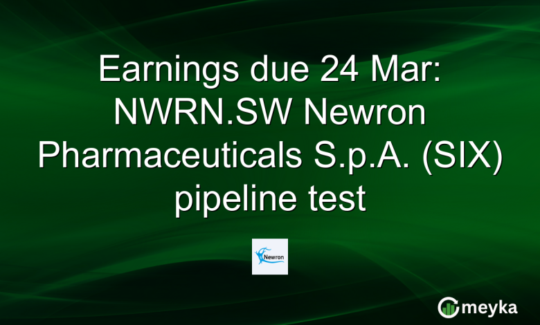 Earnings due 24 Mar: NWRN.SW Newron Pharmaceuticals S.p.A. (SIX) pipeline test