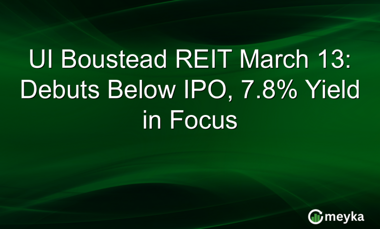 UI Boustead REIT March 13: Debuts Below IPO, 7.8% Yield in Focus