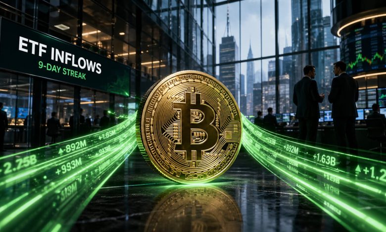 US Bitcoin ETFs are on their longest inflow streak this year as funds hit near 7% of BTC supply