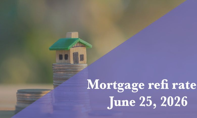 Current refi mortgage rates report for June 25, 2026