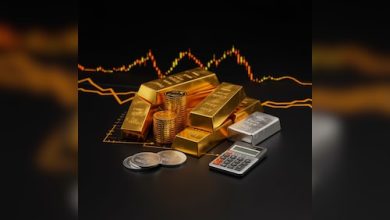 Gold falls nearly 1%, silver tumbles over 2% in futures trade