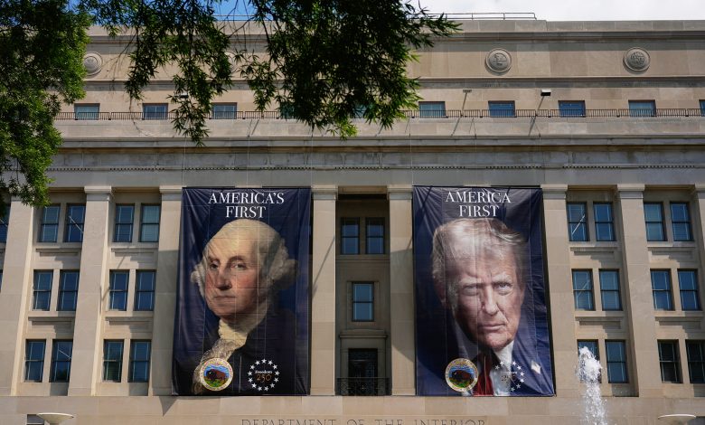 Trump’s face is everywhere. Taxpayers are footing the bill. Trump’s face is everywhere. Taxpayers are footing the bill.