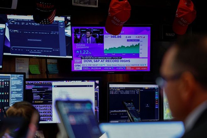 Stocks rally to records as oil tumbles on diplomacy hopes