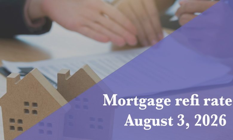 Current refi mortgage rates report for Aug. 3, 2026 Current refi mortgage rates report for Aug. 3, 2026