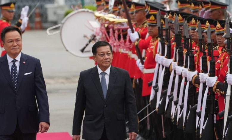 Leader of Myanmar’s military-backed government arrives in Thailand seeking political legitimacy Leader of Myanmar’s military-backed government arrives in Thailand seeking political legitimacy